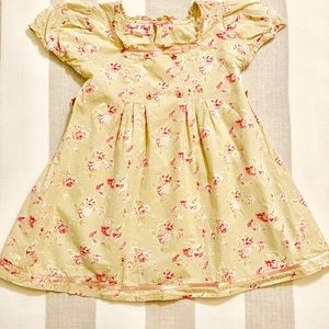 🌸Powell Craft Soft Green Dress With Pink Flowers